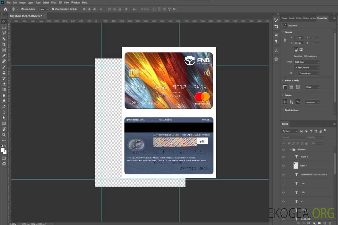 Carte Mastercard de la First National Bank (FNB) d'Afrique du Sud template